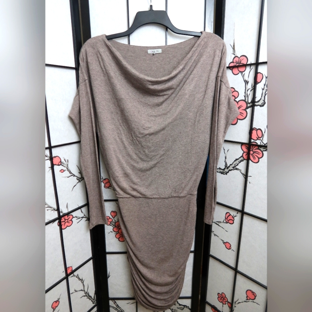 Athleta Grayish Pink Ruched Cowl Neck Tunic Medium